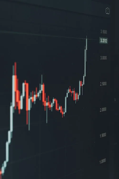 Stock market chart showing rapid growth representing the artificial intelligence in cyber security market