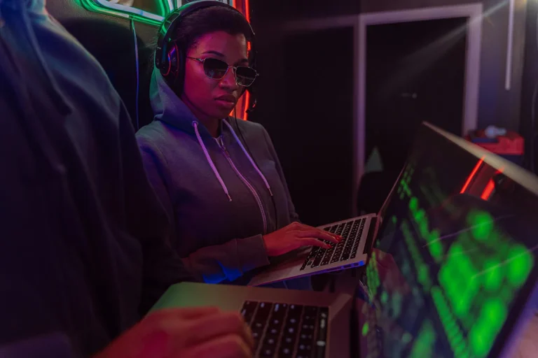 Security analyst monitoring cyber security intelligence and analytics platform