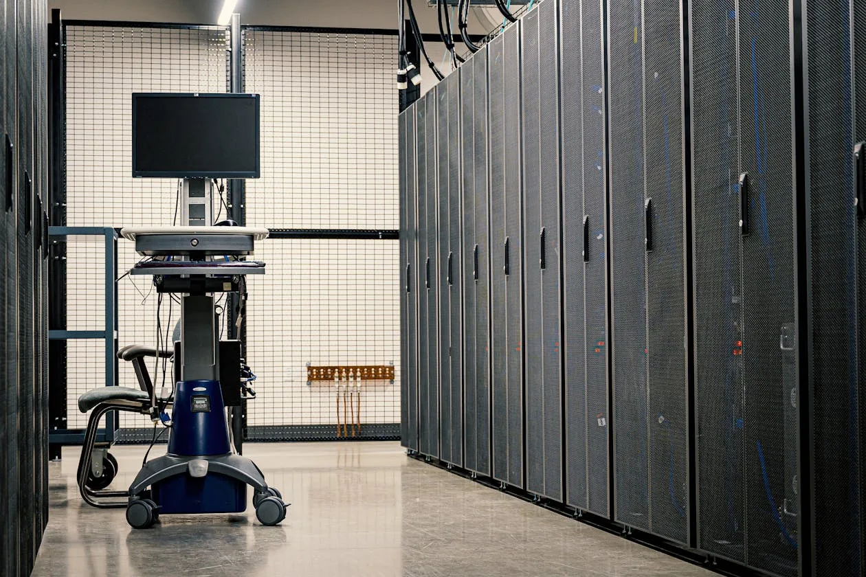 Data center server racks representing threat intelligence platform infrastructure