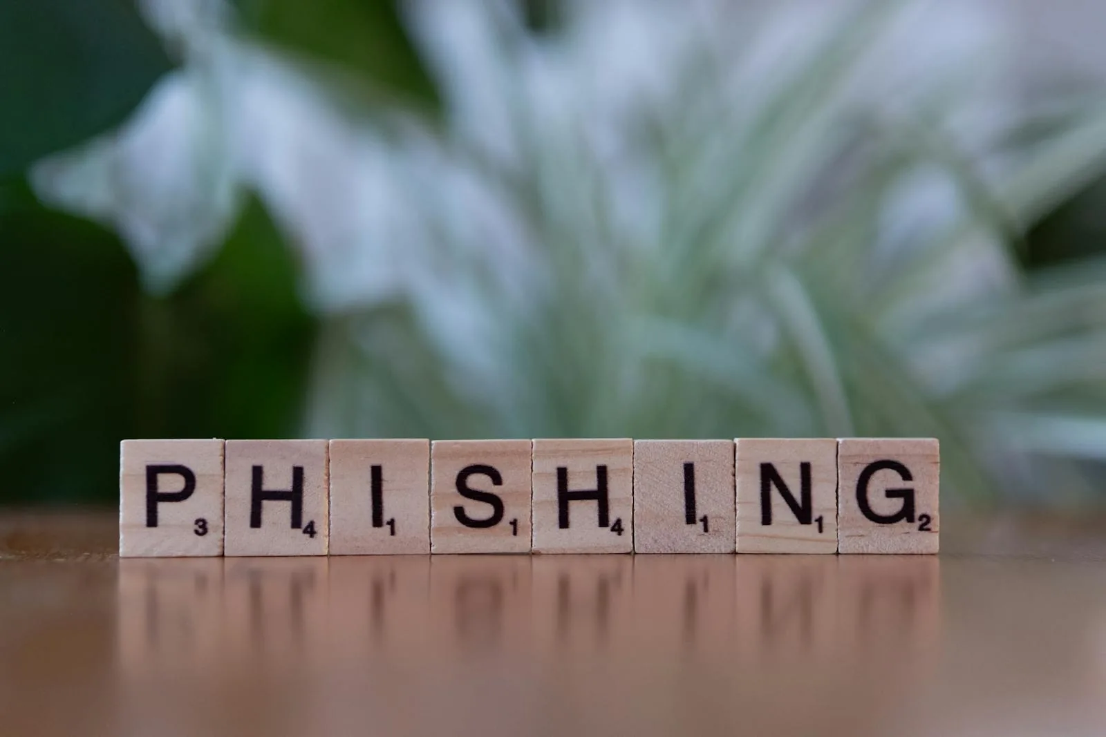 Scrabble tiles spelling PHISHING representing the surge in AI-generated phishing attacks against organizations