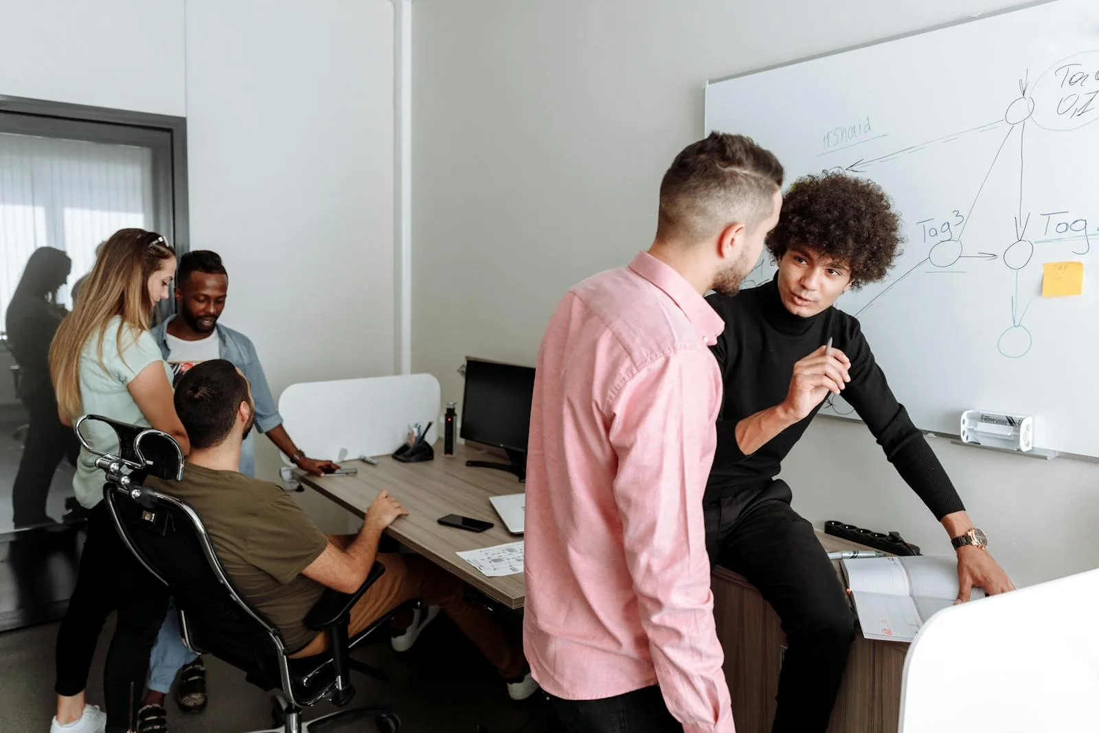 Security team evaluating SIEM and threat intelligence platform solutions in collaborative office session