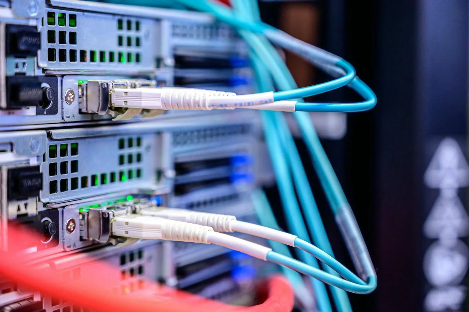 Server network switches and cables representing threat intelligence feed IOC delivery infrastructure